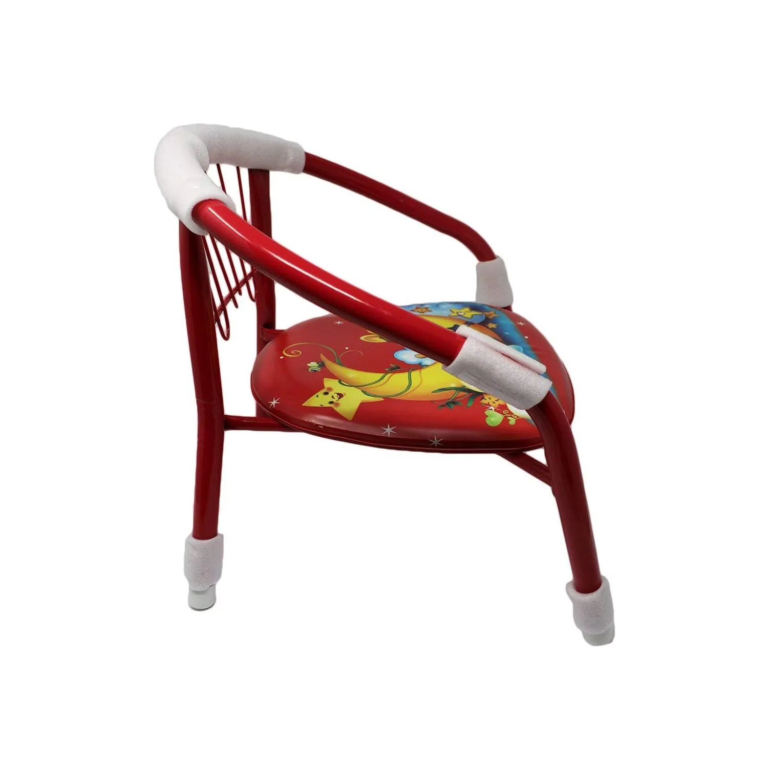 1257 Multicolor Cartoon Design Baby Chair with Metal Backrest Frame & Sound Seated Soft Cushion for kids & Toddlers (MOQ - 4 pcs)