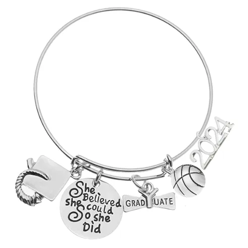 2024 Sports Graduation Bracelet - She Believed She Could- Pick Activity