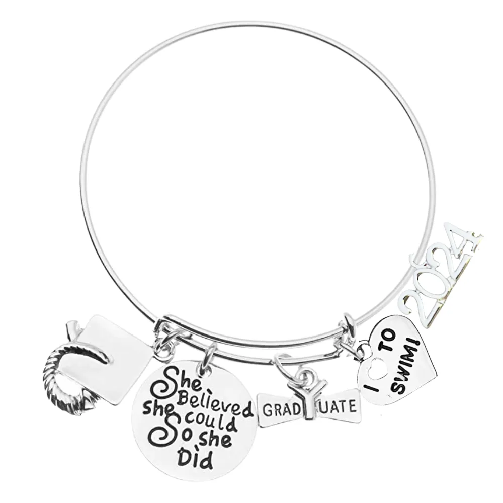 2024 Sports Graduation Bracelet - She Believed She Could- Pick Activity