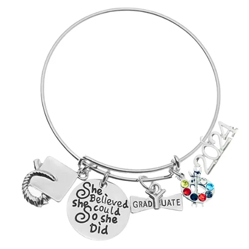 2024 Sports Graduation Bracelet - She Believed She Could- Pick Activity