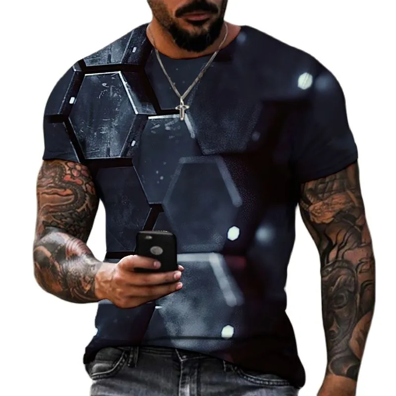 3D T Shirt For Men Fashion Hip Hop O-neck Short Sleeve Tops Abstract Harajuku Men's T-shirts Oversized Tees Shirt Man Clothing