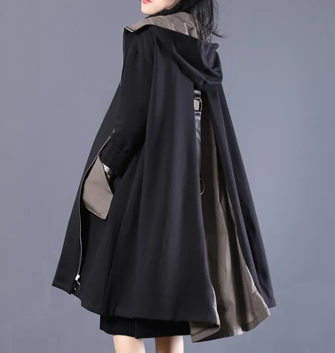 A-line Long Women Casual Hooded Parka Plus Size Coat Jacket