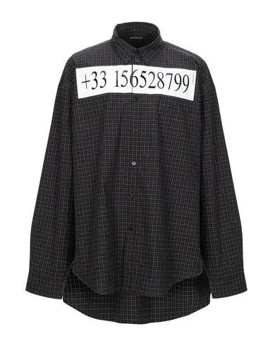 Balenciaga Man Shirt Dark blue 16 inches-neck