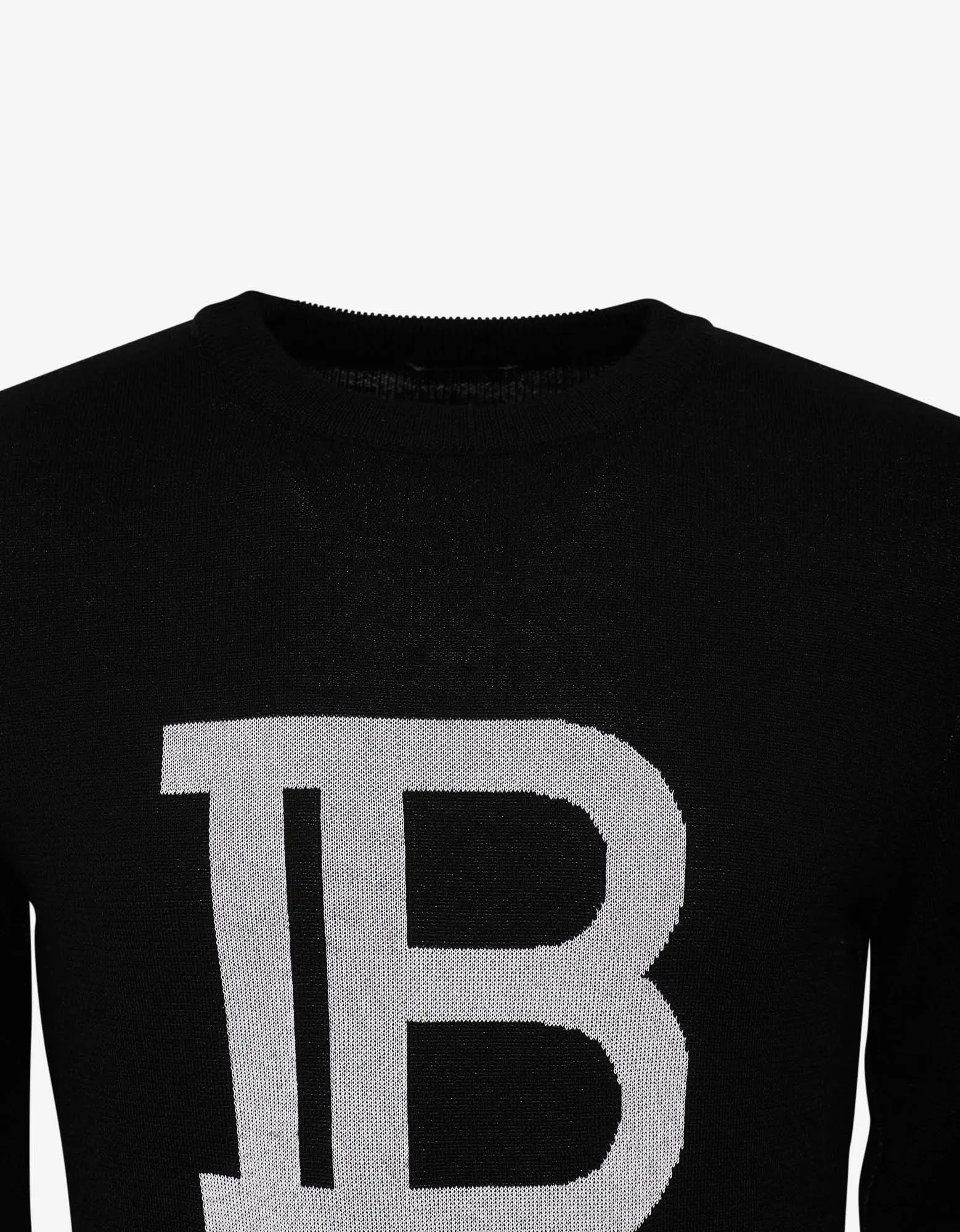 Black B Logo Wool-Blend Sweater