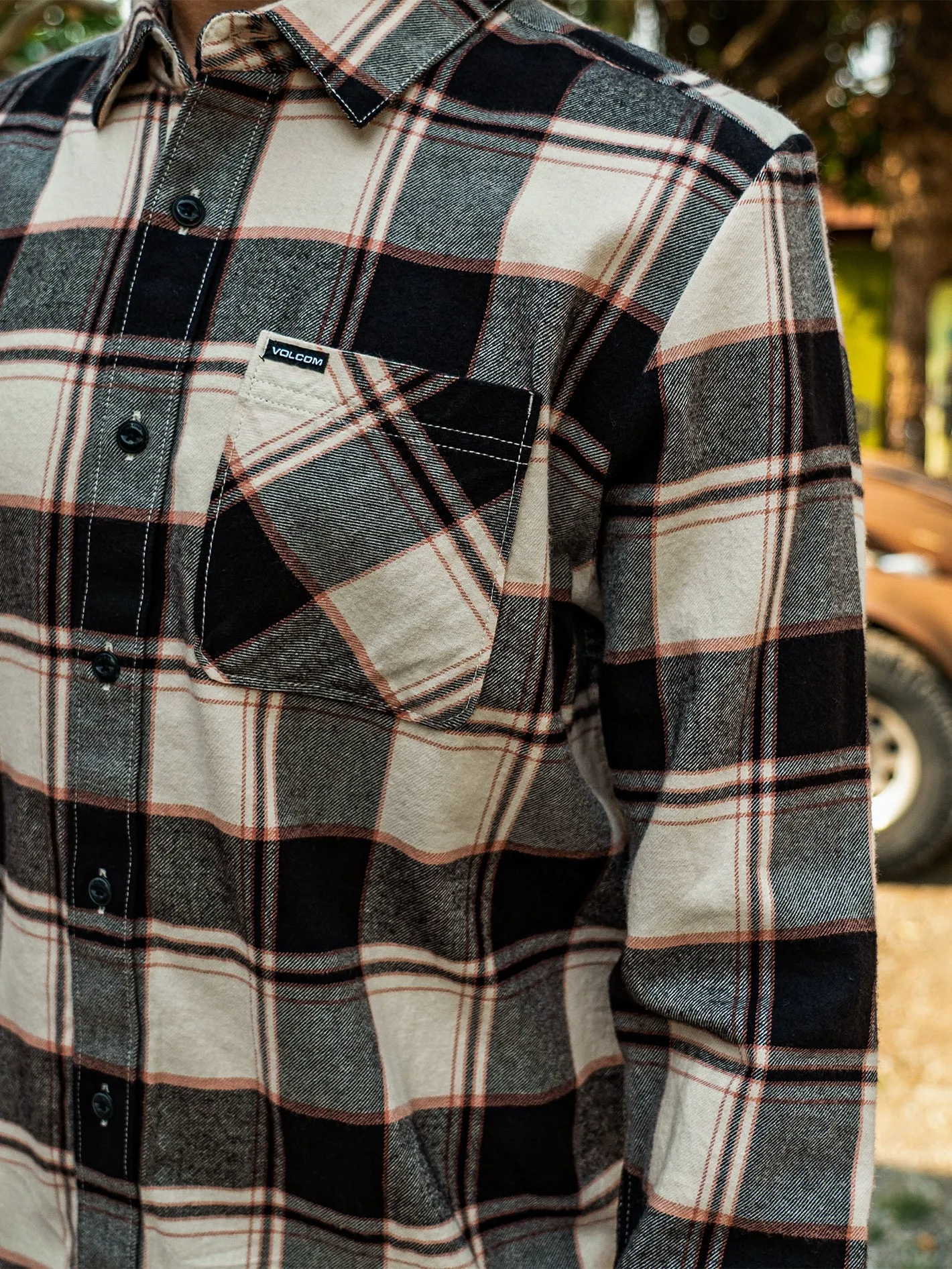 Caden Plaid Long Sleeve Flannel - Bleached Sand