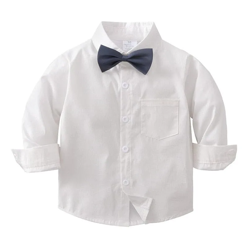 Cash - Baby Boy Clothes Set Gentleman Suit - Toddler Boys Wedding Party - Navy & White