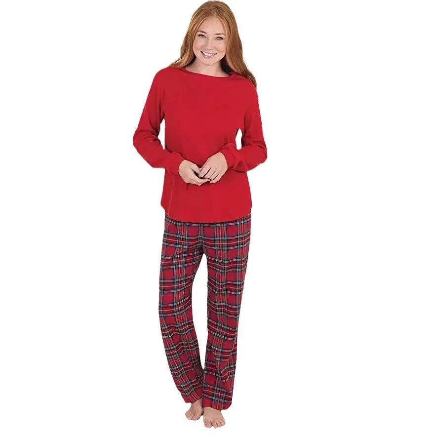 Christmas Red Plaid Family Long Sleeve Pajama Set