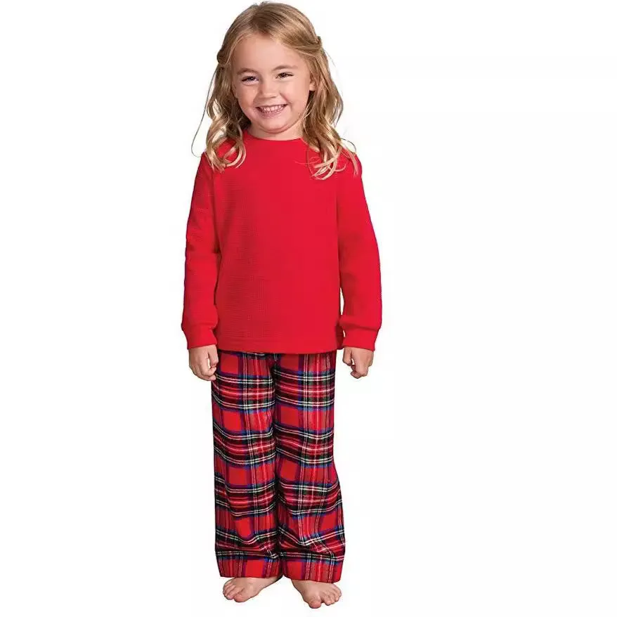 Christmas Red Plaid Family Long Sleeve Pajama Set