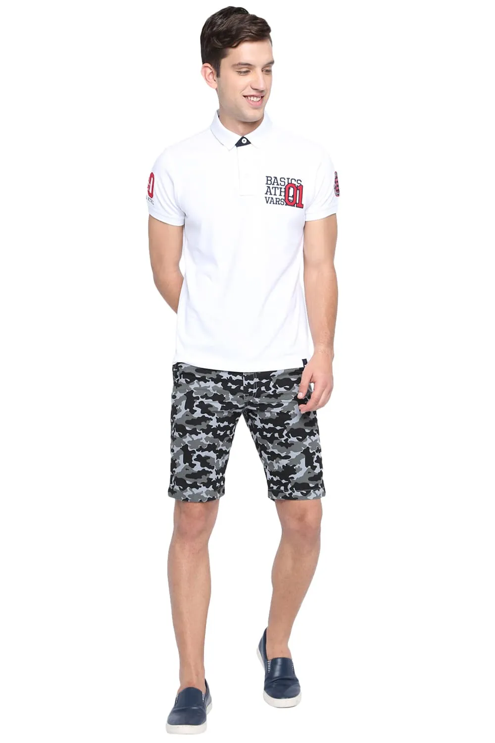 Comfort Fit Camo Printed Cotton Shorts