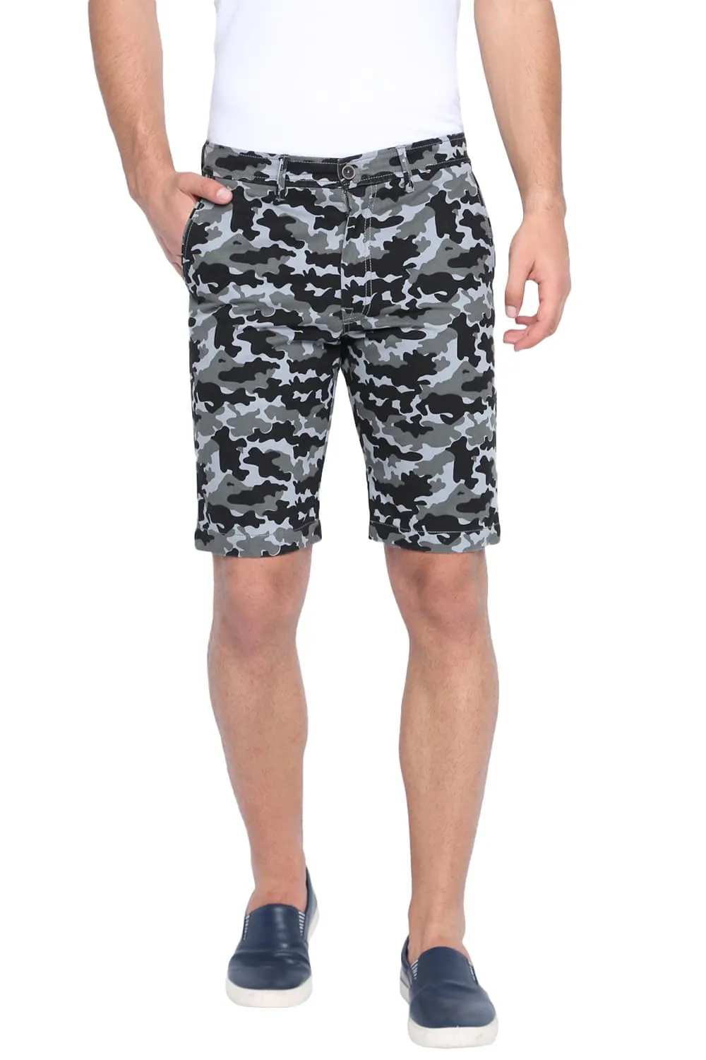 Comfort Fit Camo Printed Cotton Shorts