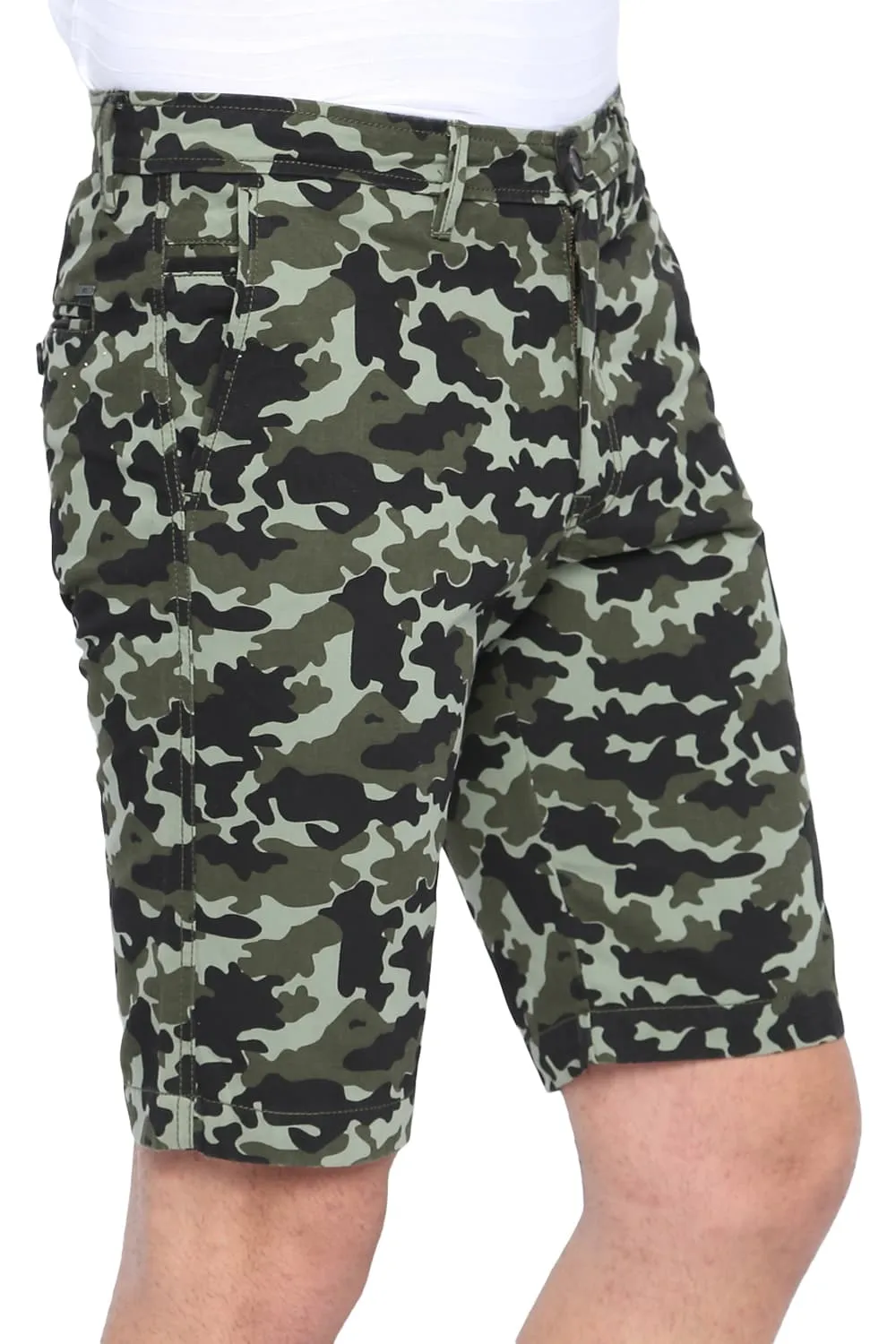 Comfort Fit Camo Printed Cotton Shorts