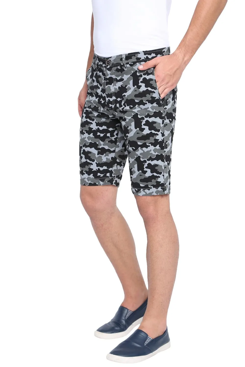 Comfort Fit Camo Printed Cotton Shorts