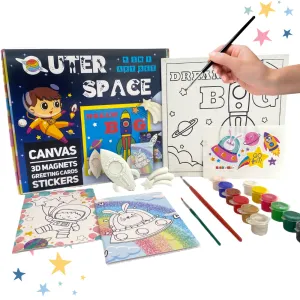 Craftopedia 4 In 1 Canvas Set - Outer Space | DIY Art and Craft Kit