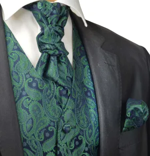 Emerald Paisley Tuxedo Vest Set