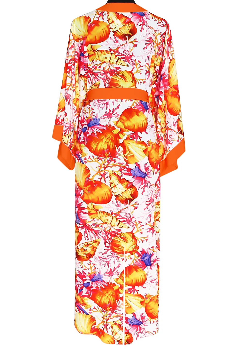 Euphoria – Magic Reef Maxi Split Kaftan (Neon Orange)