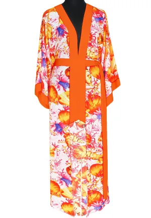 Euphoria – Magic Reef Maxi Split Kaftan (Neon Orange)