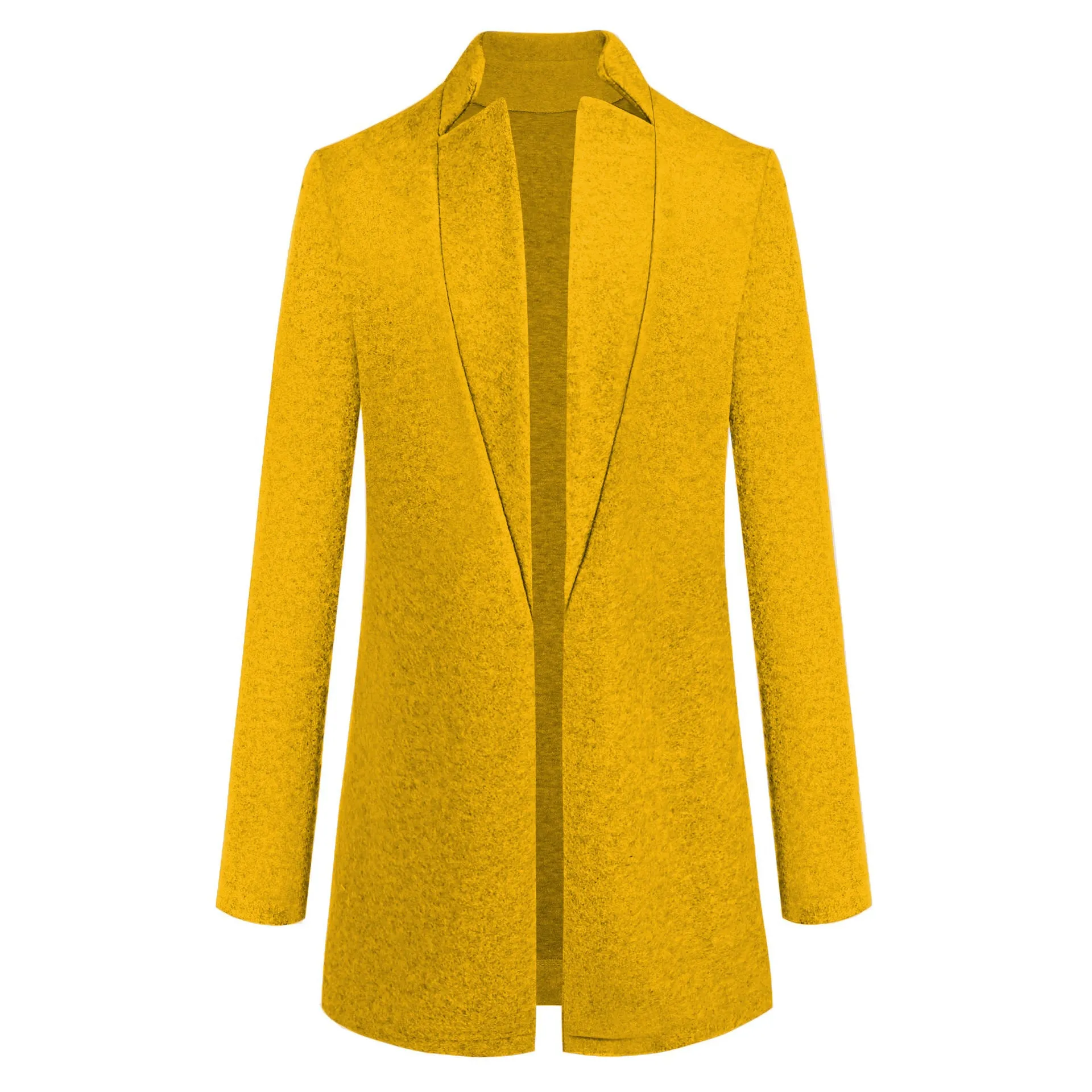 Fashion solid color stand collar woolen coat