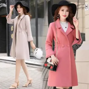 Fashion split sleeves long woolen coat coat