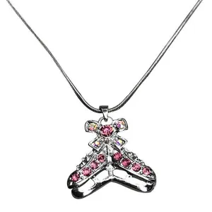 Figure Skating Pink Rhinestone Necklace