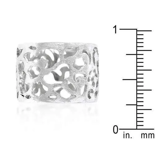 Filigree Matte Rhodium Ring