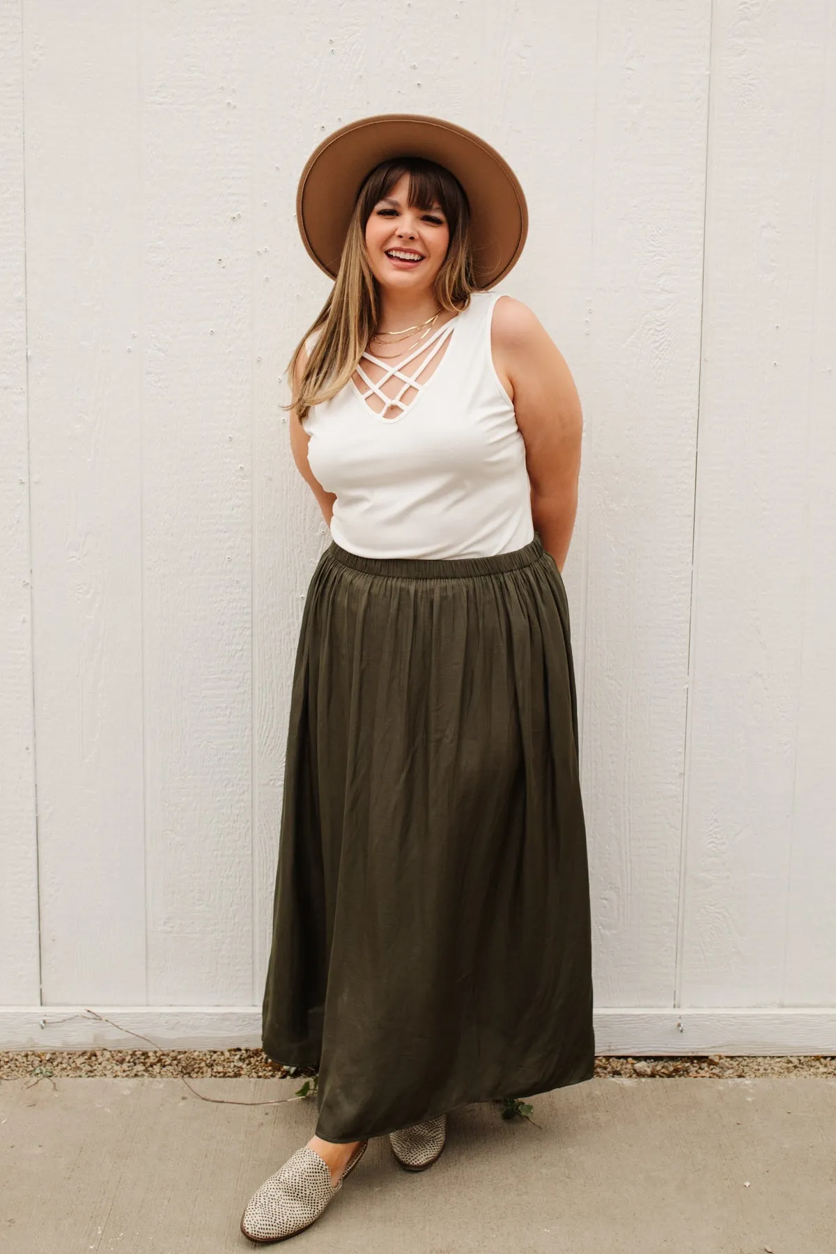 Get Away Maxi Skirt in Olive