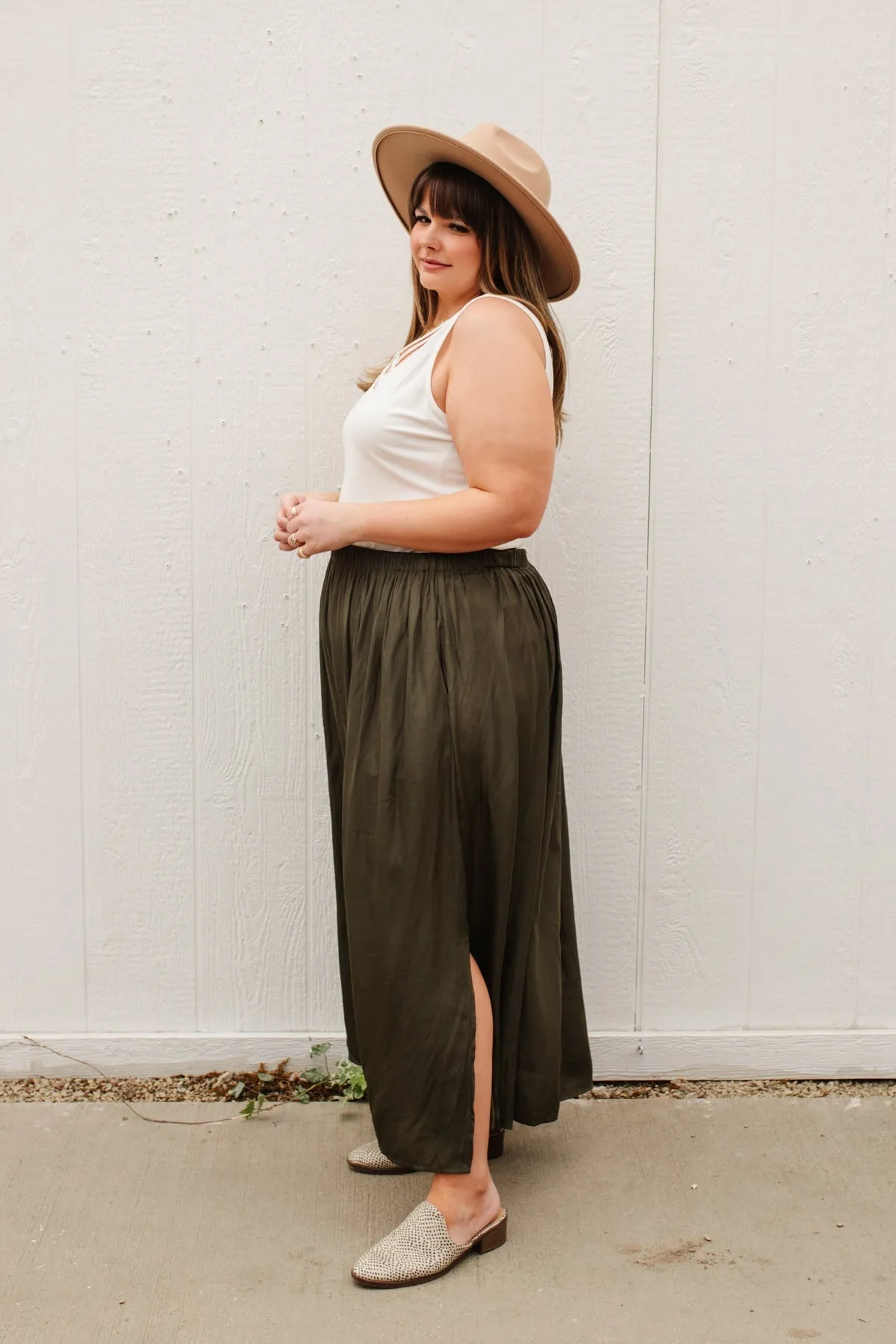 Get Away Maxi Skirt in Olive