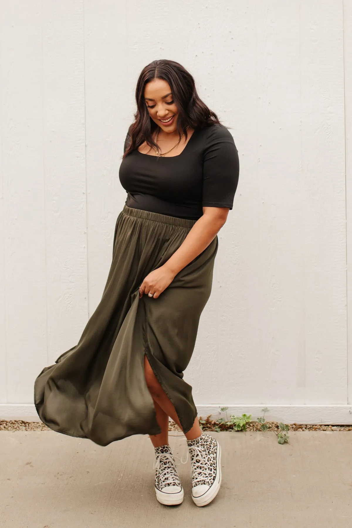 Get Away Maxi Skirt in Olive