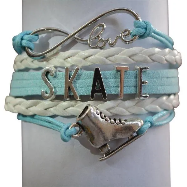 Girls Figure Skating Infinity Bracelet