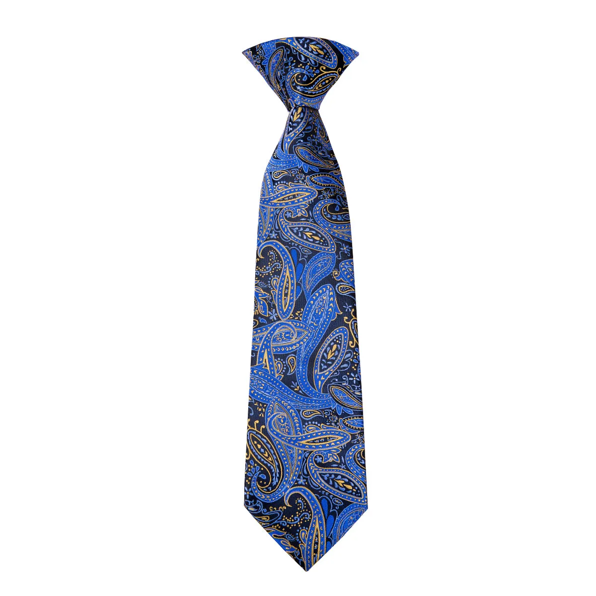 Hi-Tie Black Blue Paisley Children's Kids Boys Single Wedding Tie 6cm