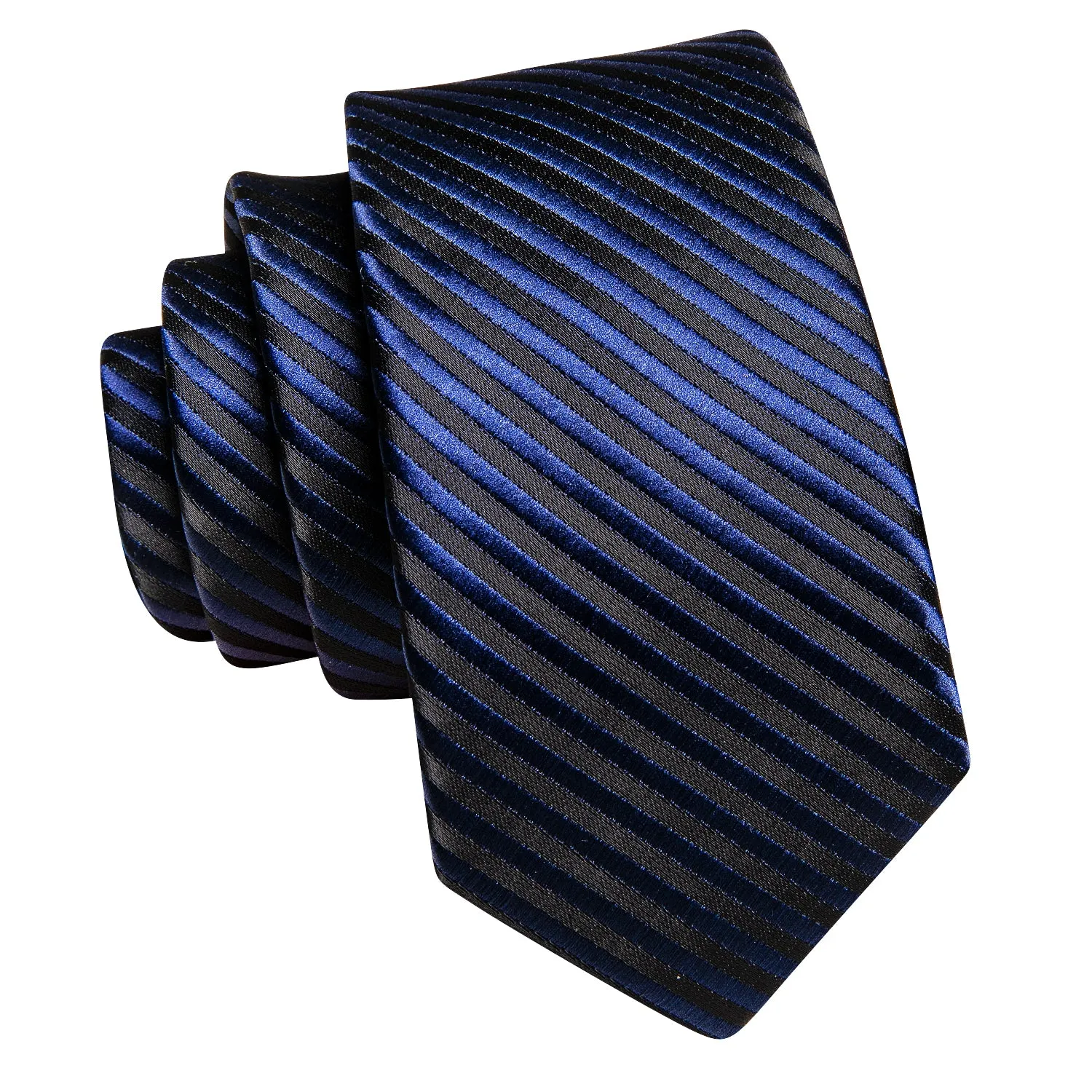 Hi-Tie Blue Striped Children's Kids Boys Tie Pocket Square 6cm