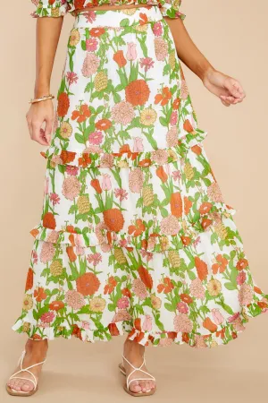 Lindsay Mini Mod Floral Melon Skirt