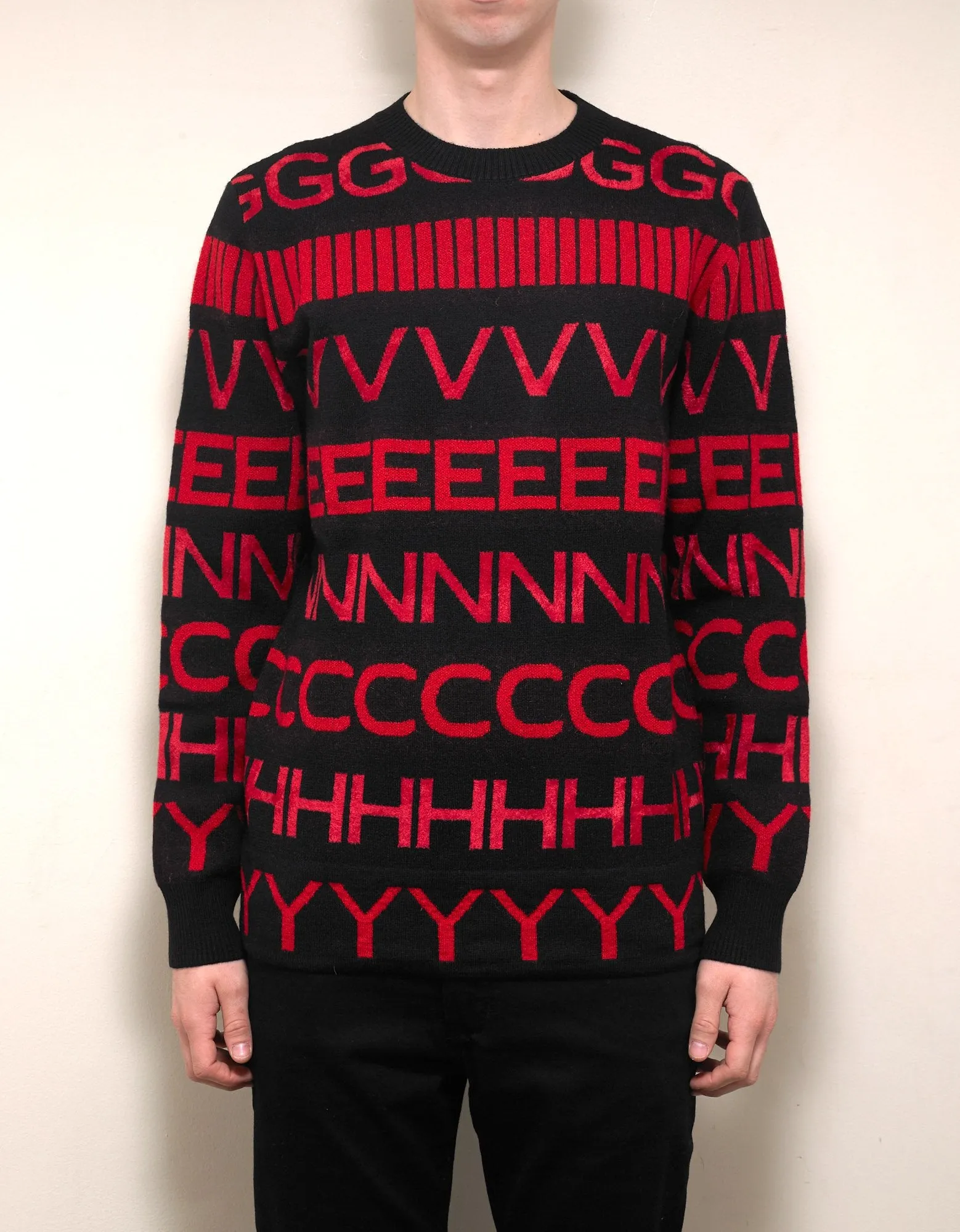 Logo Intarsia Wool Blend Sweater