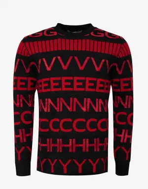 Logo Intarsia Wool Blend Sweater