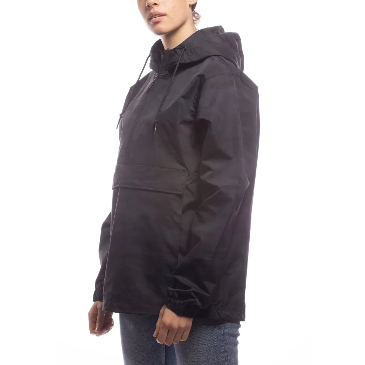 Made For The People Anorak Upcycled Rain Jacket in Black Camo