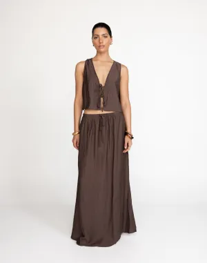 Madi Maxi Skirt (Chocolate)