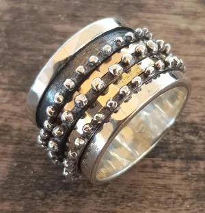 Modern meditation ring for woman spinning ring