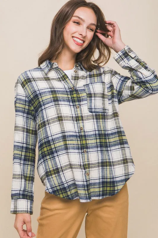 Plaid Long Sleeve Button Down Flannel