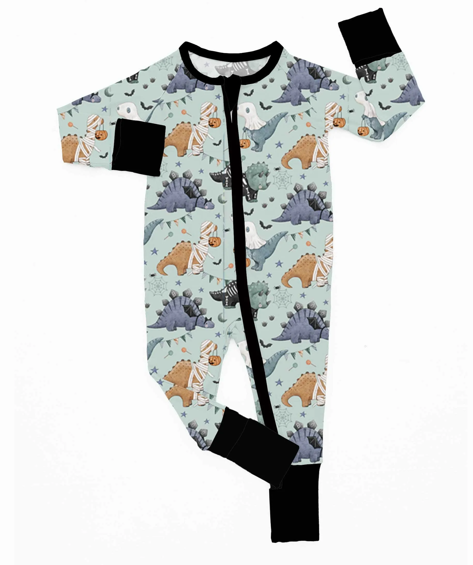 [Pre Order] Creepy Cute Dino Treats - Bamboo Zippy Romper EST SHIP MID SEPT