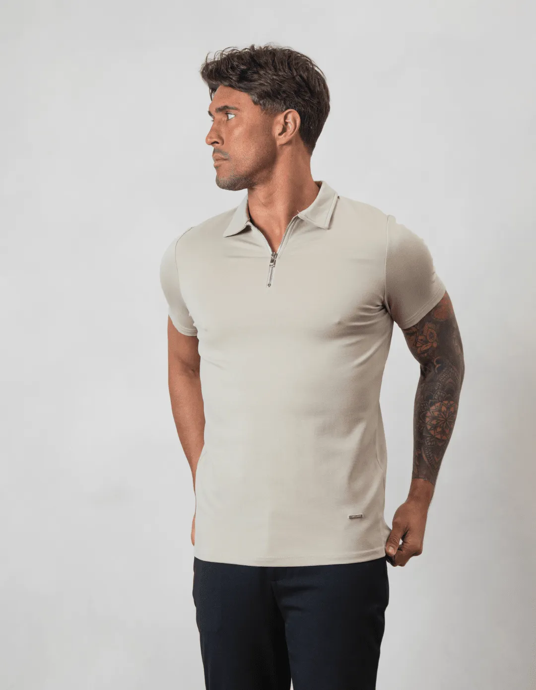 Premium Zip POLO TAUPE