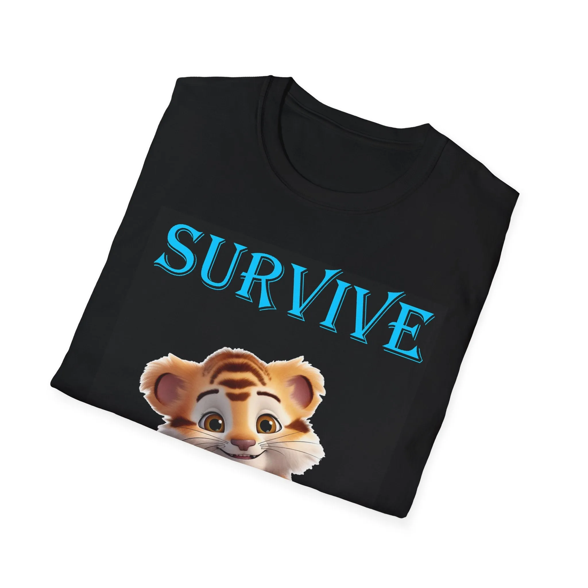 Princess Grace  Survive Tiger Unisex Softstyle T-Shirt   Cute Animal Tee for Casual Wear & Gift