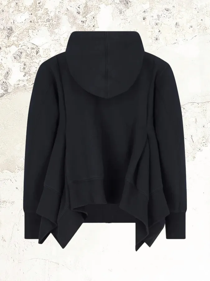 sacai asymmetric zip-up hoodie