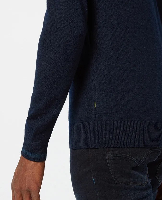 Slim Fit Merino Wool Blend Full-Zip Sweater