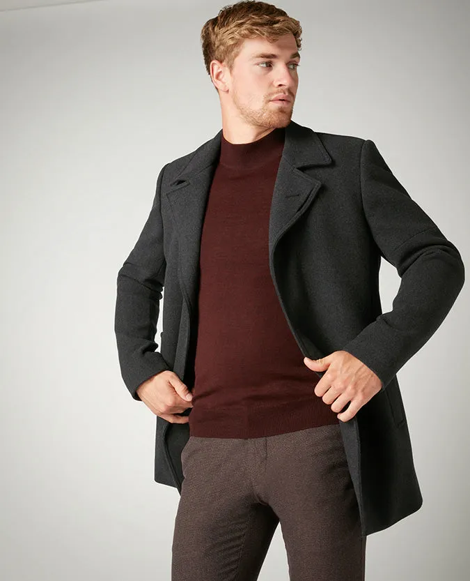 Slim Fit Merino Wool-Blend Turtle Neck