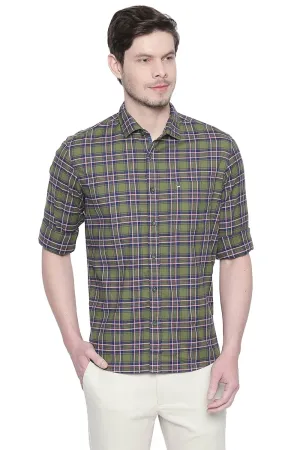 Slim Fit Stretch Checks Shirt