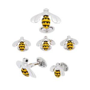 Triumphant Bee Sterling Silver Cufflinks & Tuxedo Studs I Jan Leslie