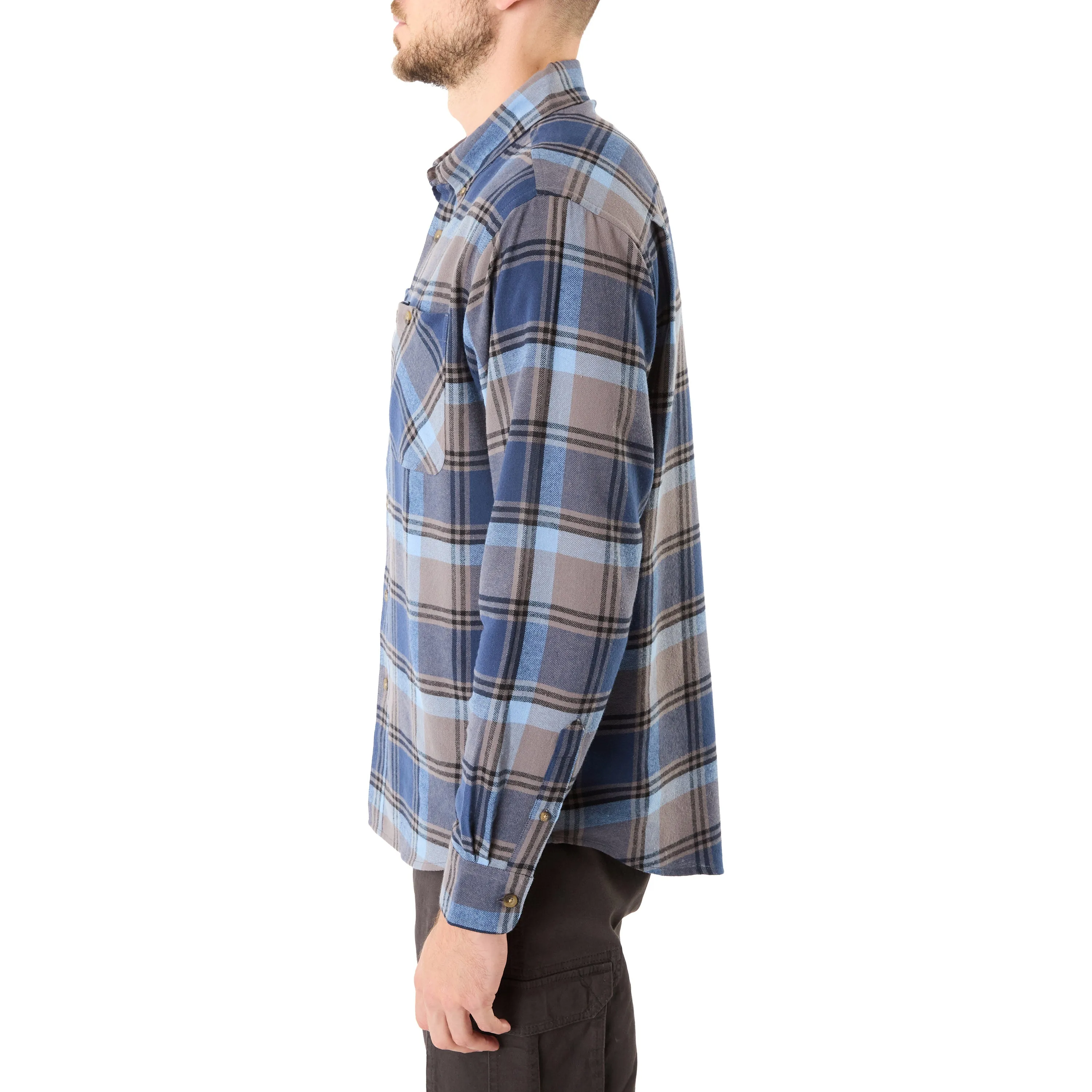 TWO-POCKET BUTTON DOWN FLANNEL SHIRT