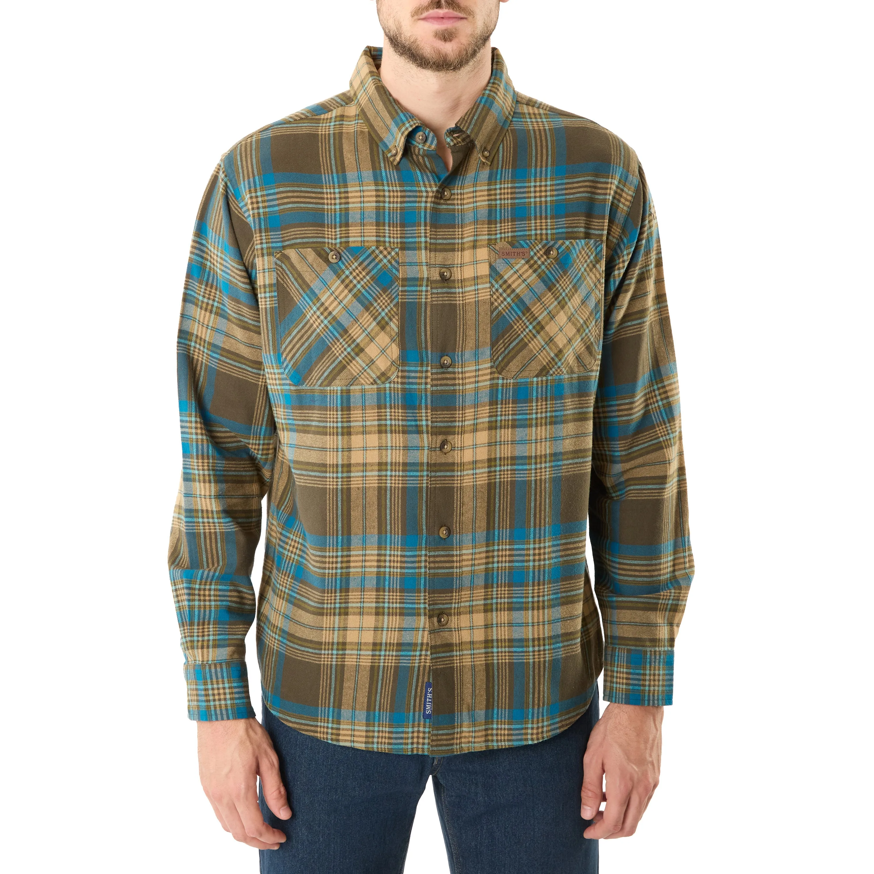 TWO-POCKET BUTTON DOWN FLANNEL SHIRT