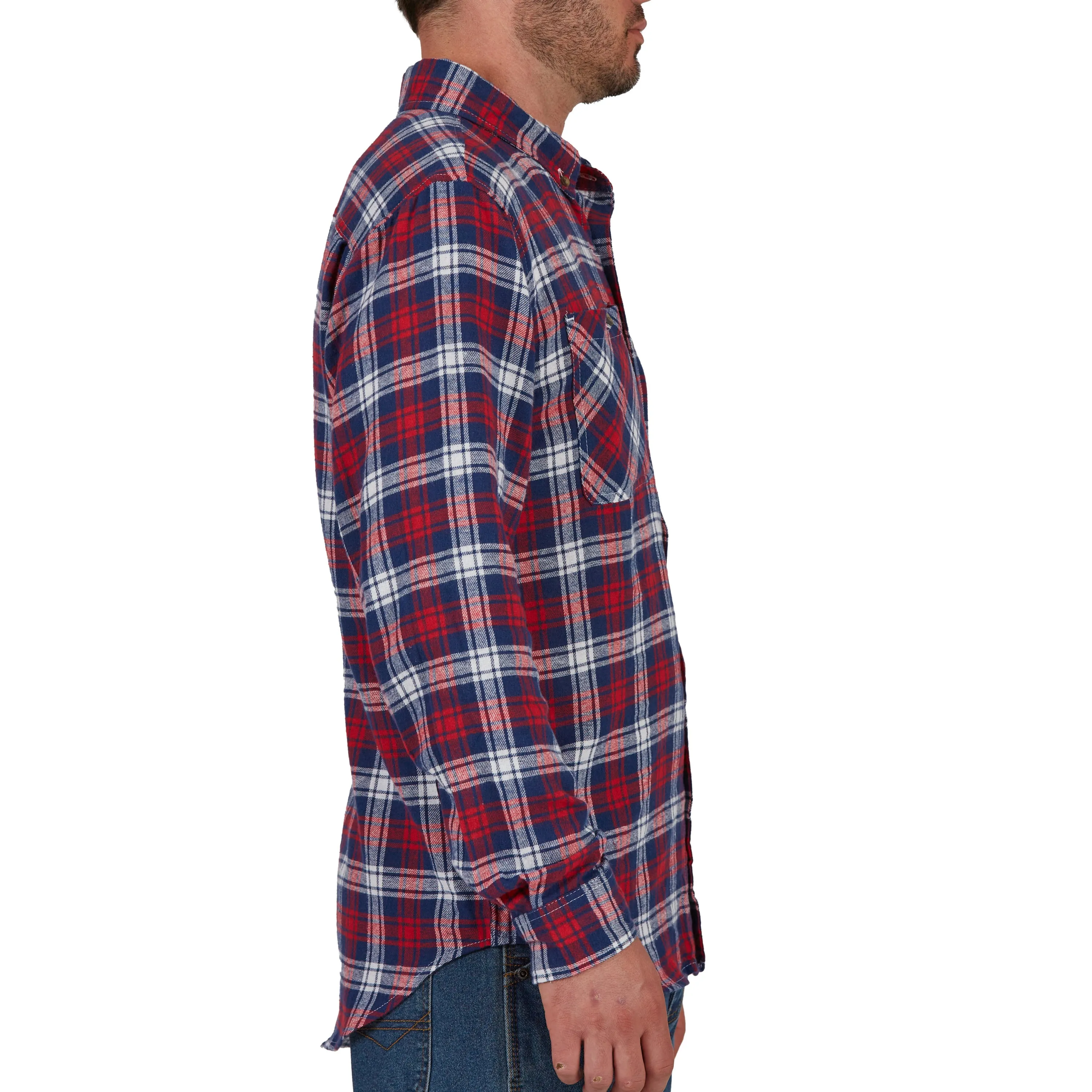 TWO-POCKET BUTTON DOWN FLANNEL SHIRT