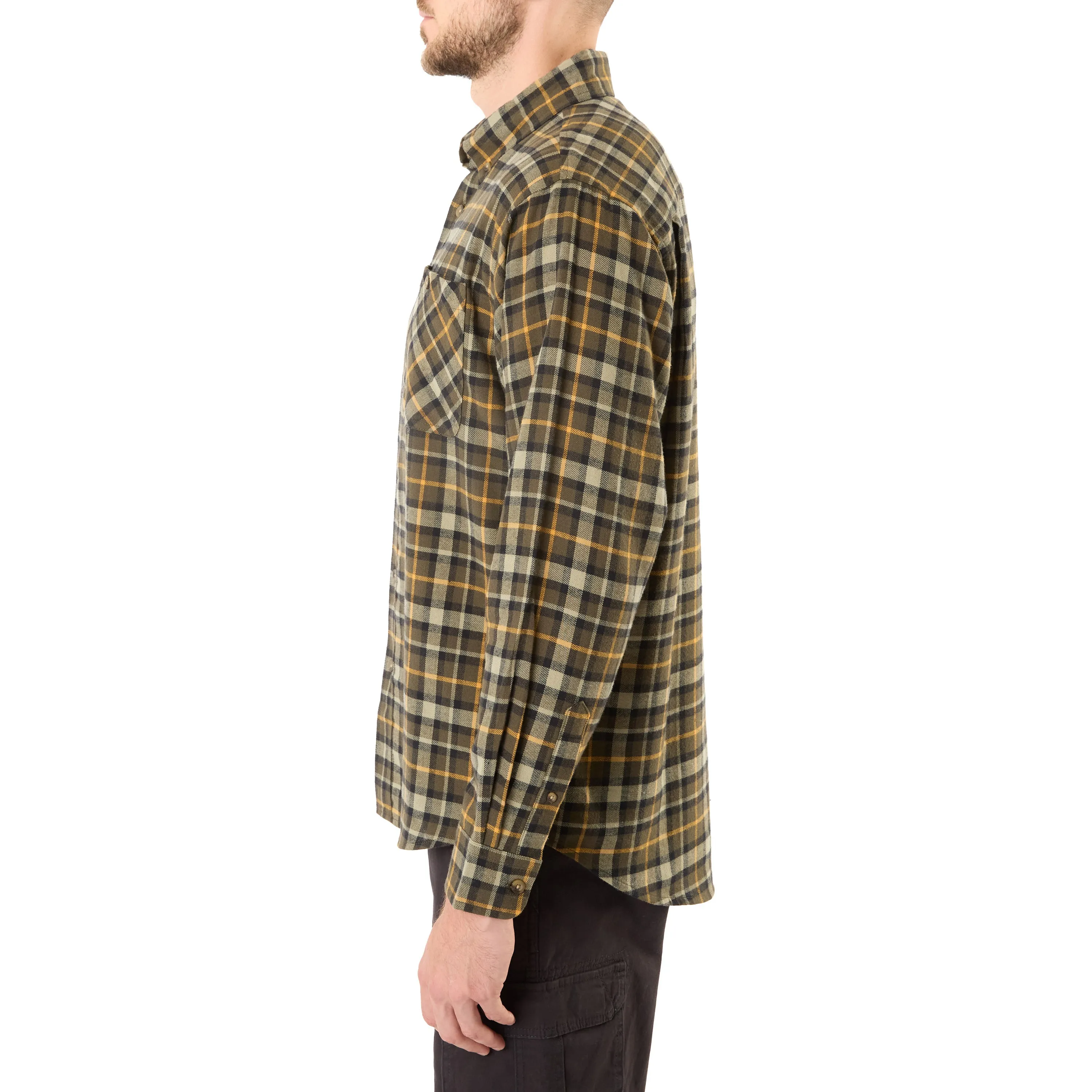 TWO-POCKET BUTTON DOWN FLANNEL SHIRT