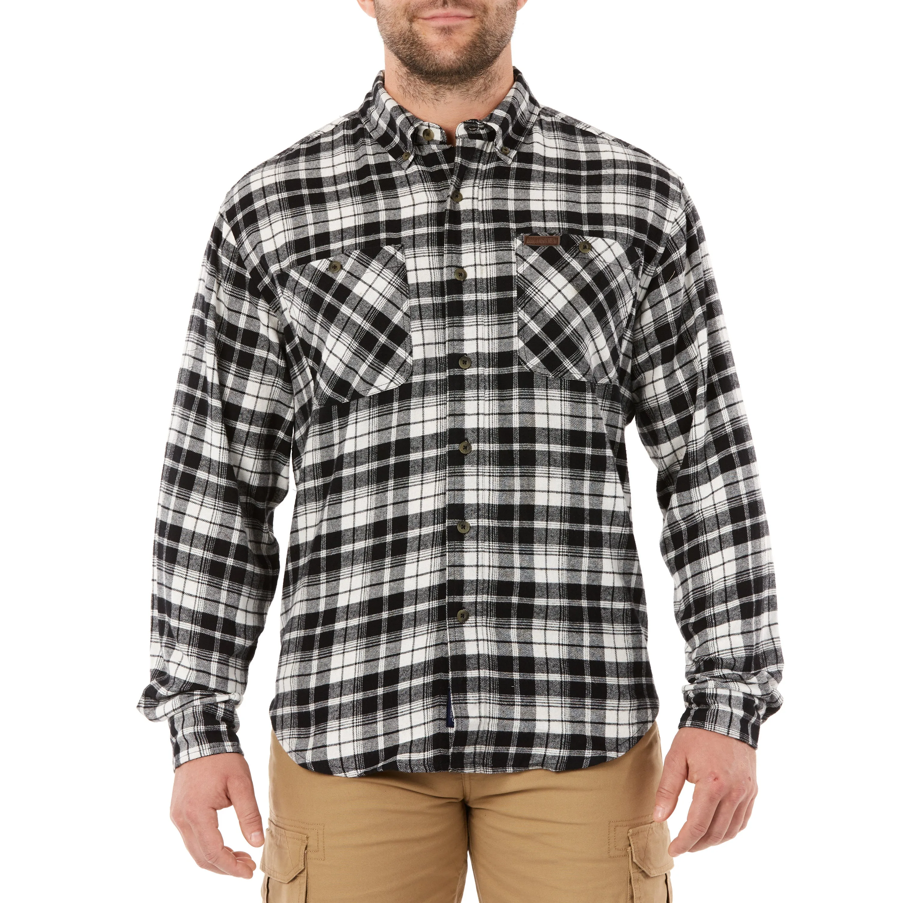 TWO-POCKET BUTTON DOWN FLANNEL SHIRT